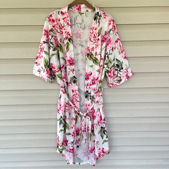 Show Me Your Mumu Brie Garden of Blooms Pink Floral Robe Kimono Size O/S - Picture 2 of 10